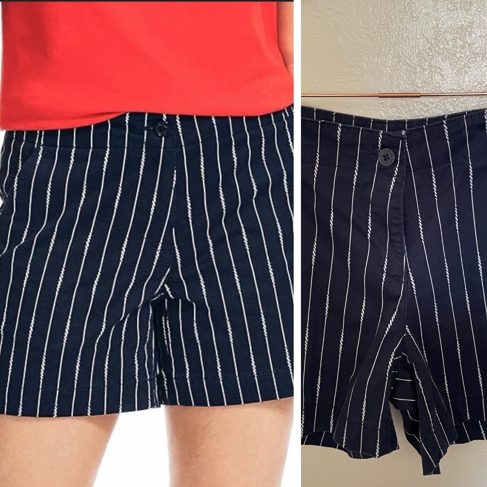 Nautica Women's Navy Stripe Shorts, size 8, NWOT